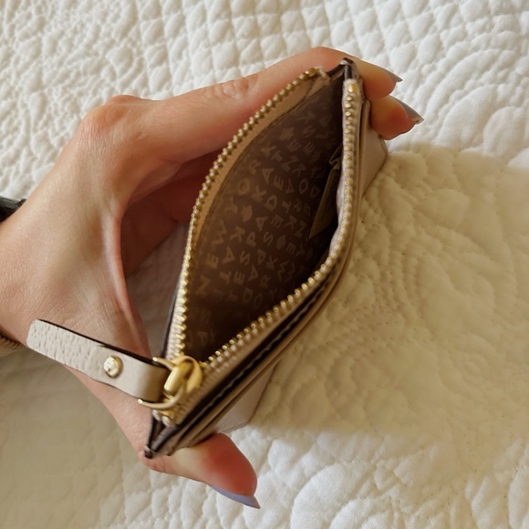 Kate Spade Adi Grove Street Almondine Leather Zip Top Card Holder Wallet - Picture 2 of 7